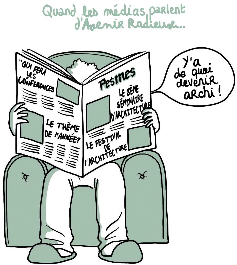 Image de quelqu'un lisant un article version caricature