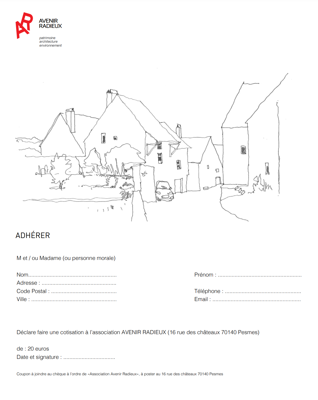 Image du bulletin d'adhesion